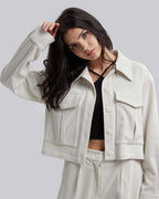 1 × Cropped Corduroy Jacket image 1