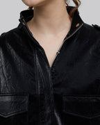 Cropped Faux-Leather Jacket image 5