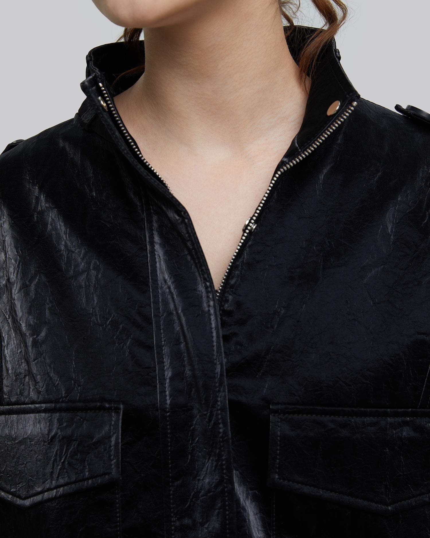Cropped Faux-Leather Jacket image 5