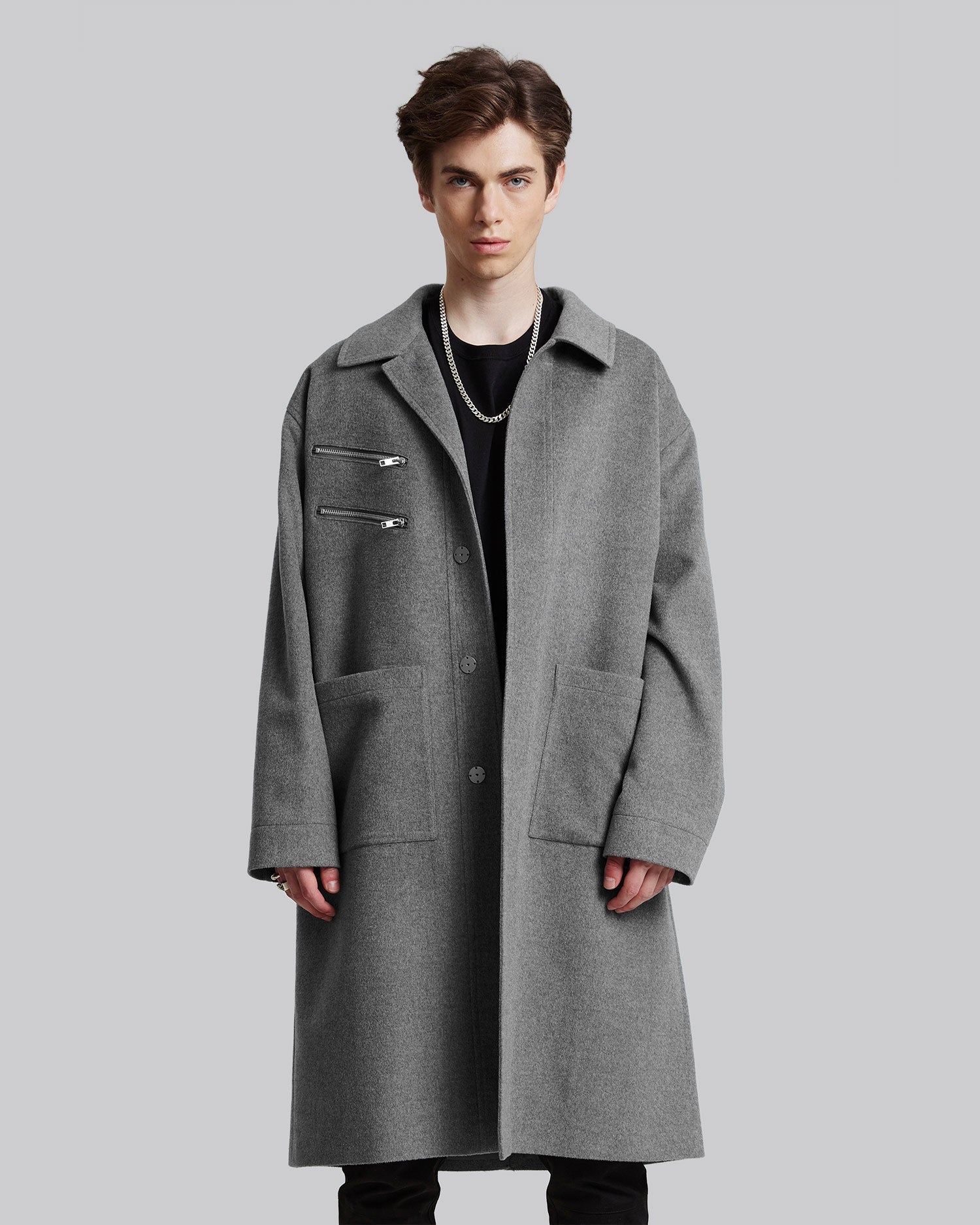 Double Zipper Wool Coat image 1