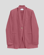 1 × Linen Layered Blazer - Pink, M image