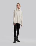 Plain Turtle-Neck Sweatshirt - Beige, S image