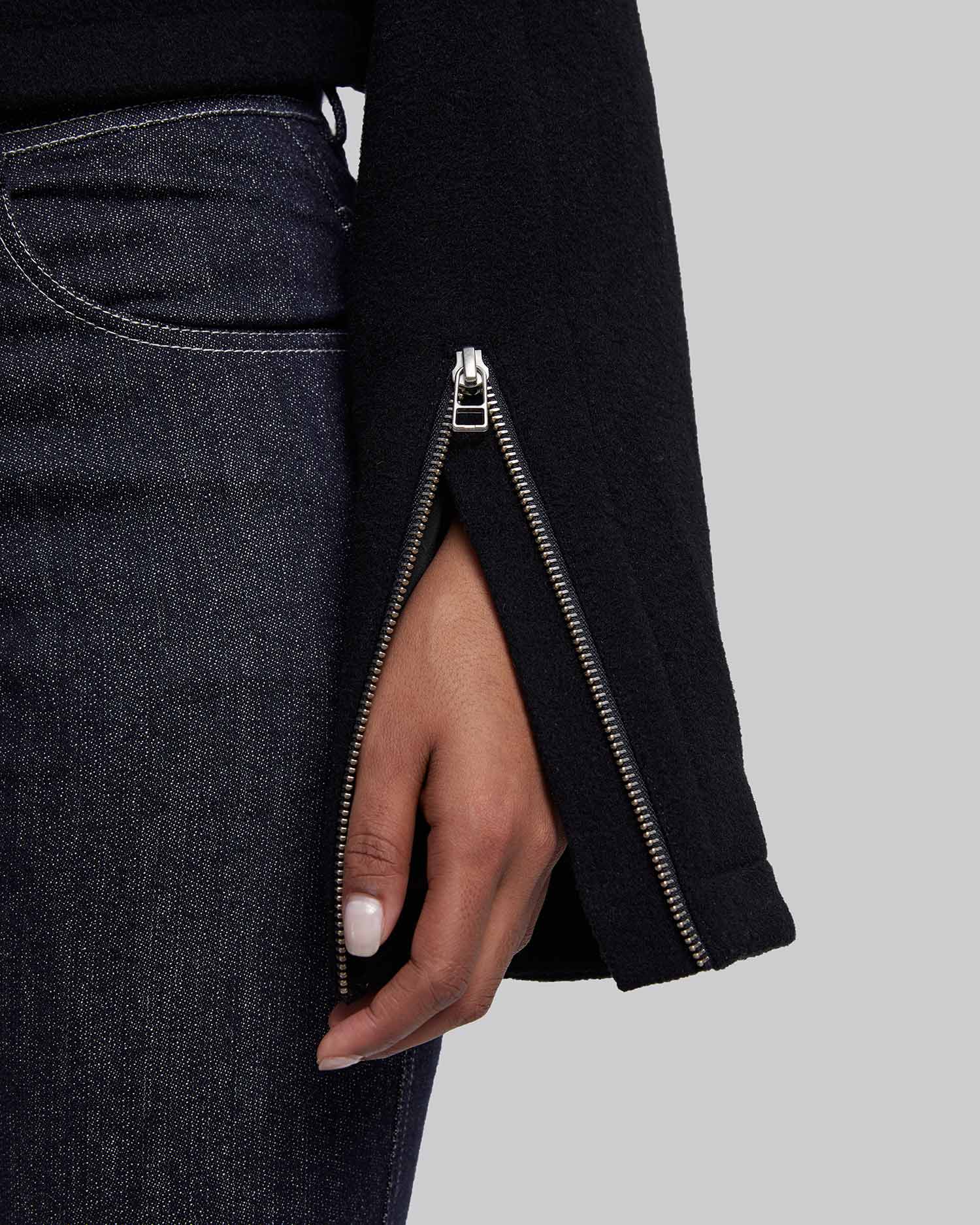 Cropped Woolen Biker Jacket image 4