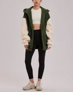 Hooded Terry Contrast Jacket - Bronzetone Splice, L image