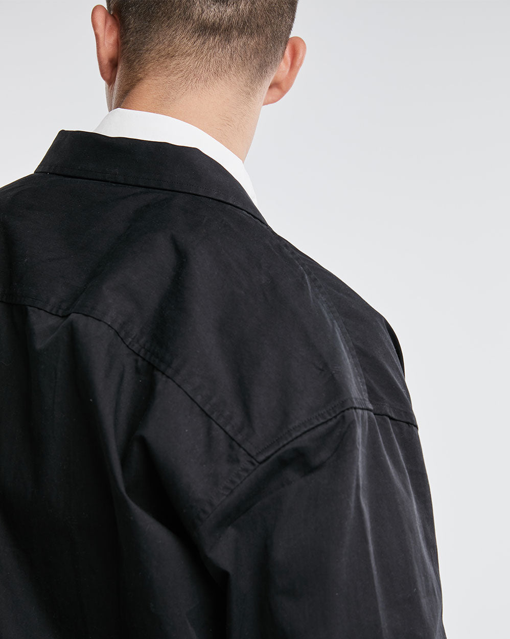 Black &amp; White Striped Patchwork Long-Sleeve Shirt image 5