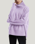 Turtleneck Wool-Yak Blend Sweater - Mauve, XXS image