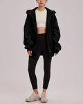 Hooded Terry Contrast Jacket - Black, XS image