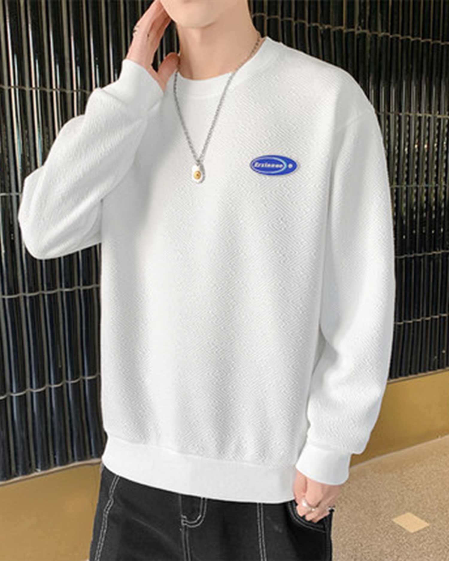 Basic Crewneck Sweatshirt - Pearl White, XXXL image