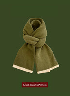 Winter Retro Warm Christmas Plaid Scarf - Wheat, OS image