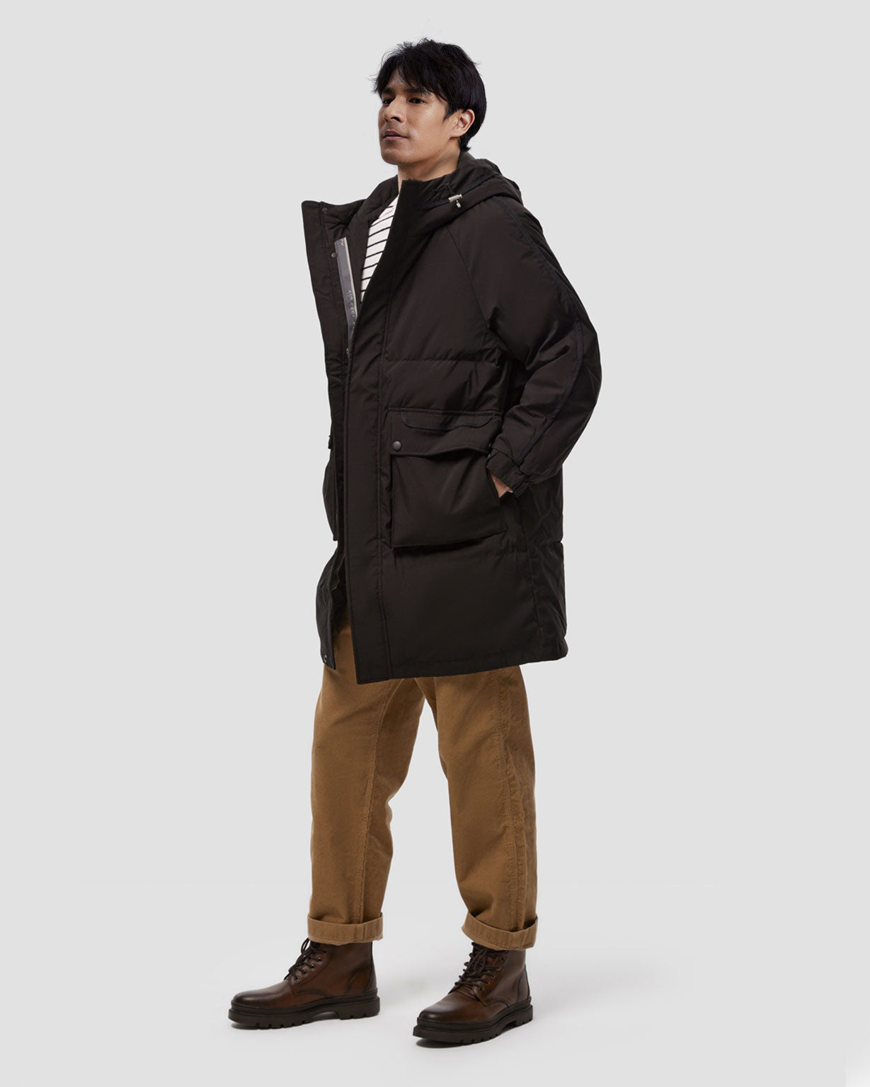 Black Long Puffer Jacket image 0