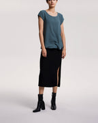 Draped Boxy Zipper Tee - Balsam Green, L image