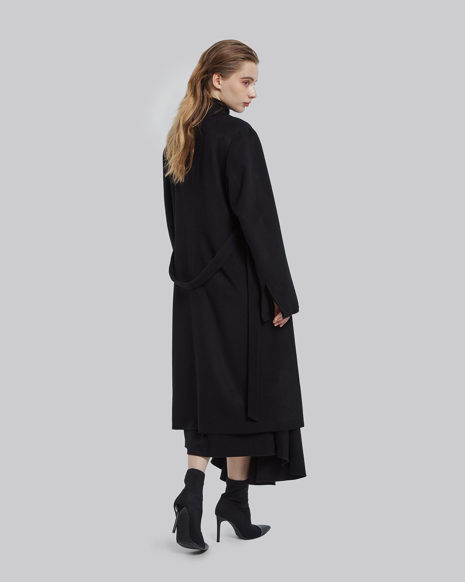 Belted Raw-Edge Wool Coat image 4
