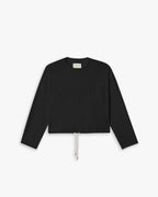 Cinchable Plain Sweatshirt - Black, L image