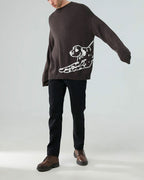 Pure Wool Print Sweater - Camel Dog, L image