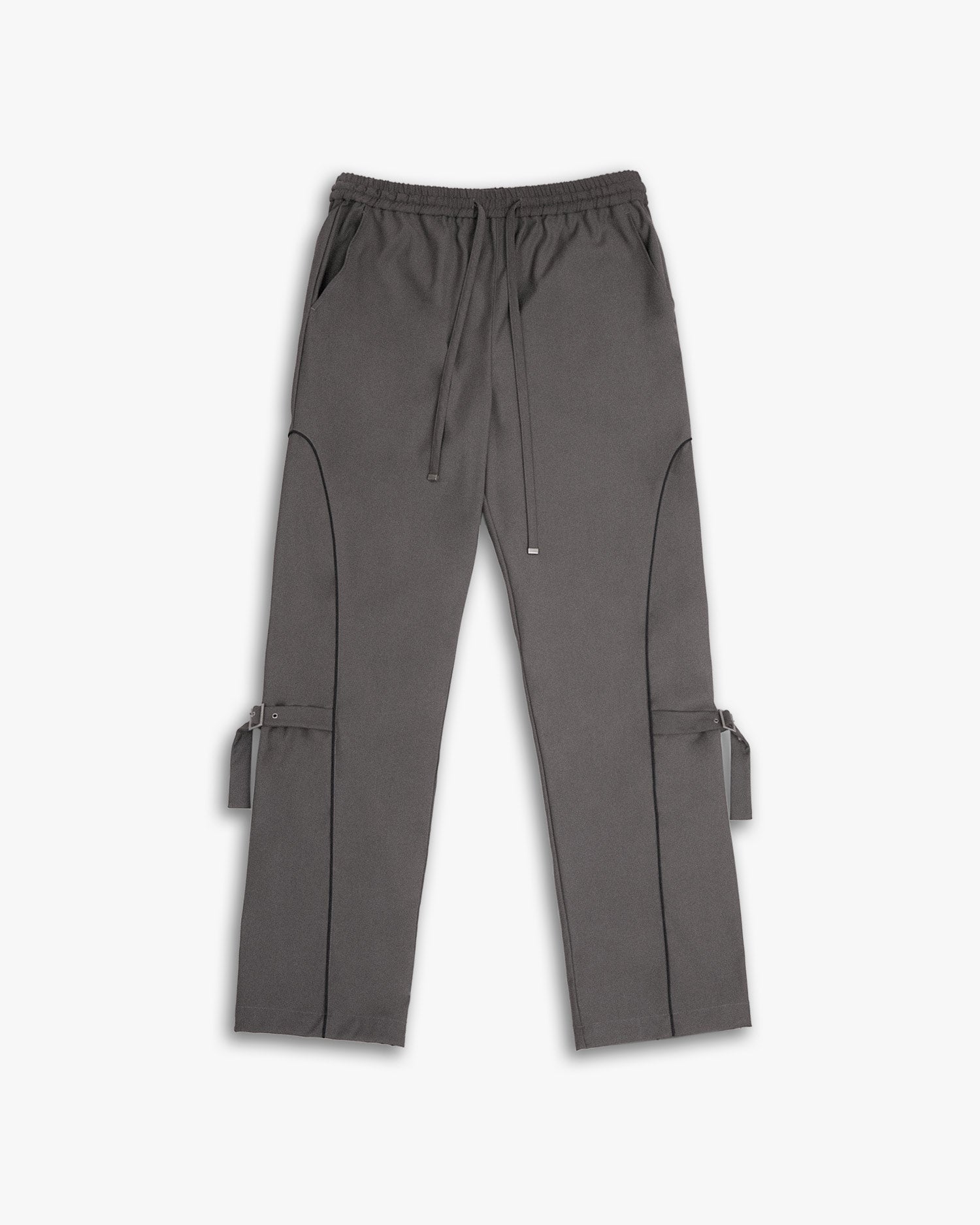 Knee Strapped Pants - Grey, L image