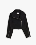 Cropped Woolen Biker Jacket image 0