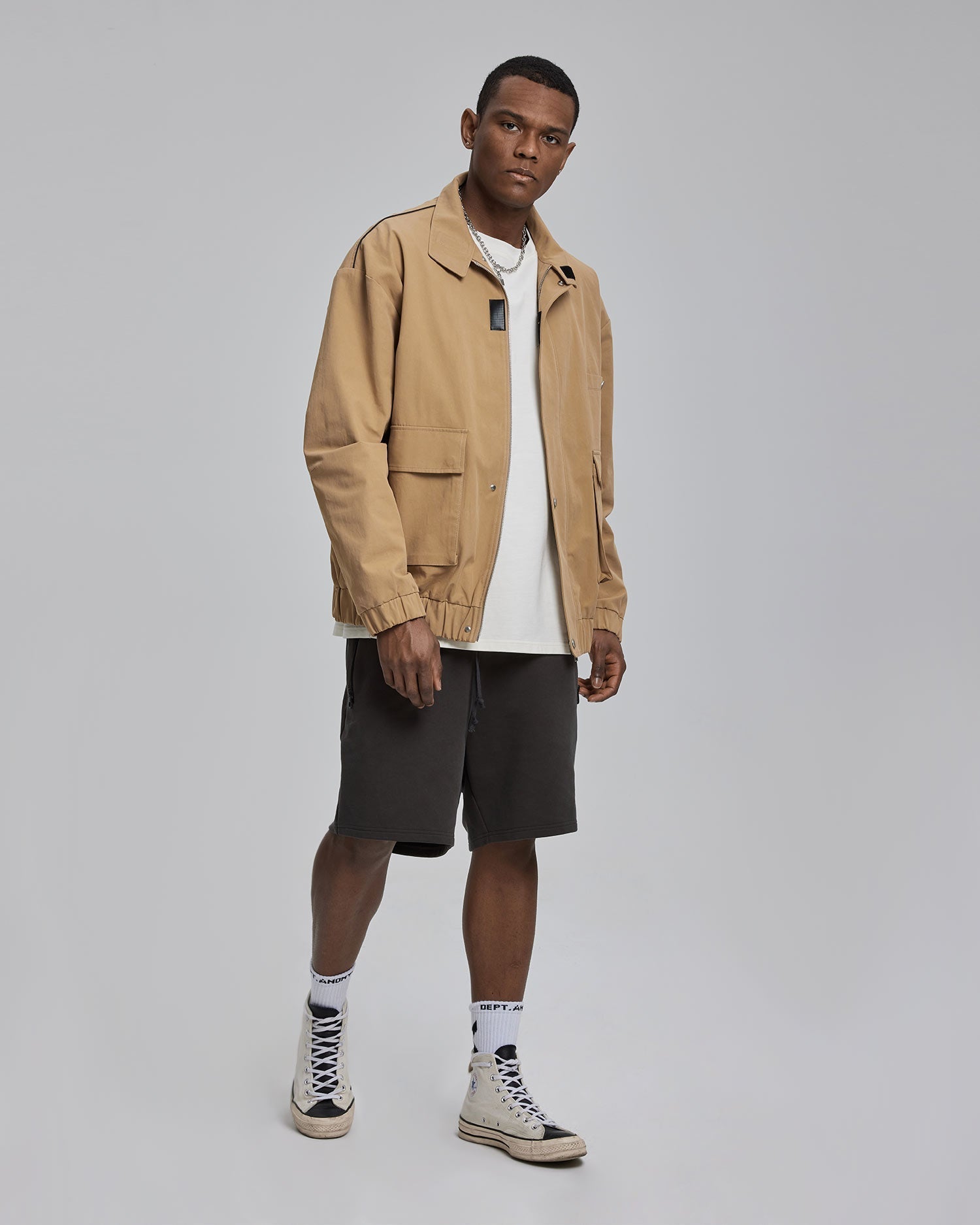 Zipper Pocket Shorts - Dark Grey, L image