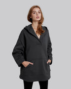 Cotton V-Neck Wide-Sleeve Hoodie image 3