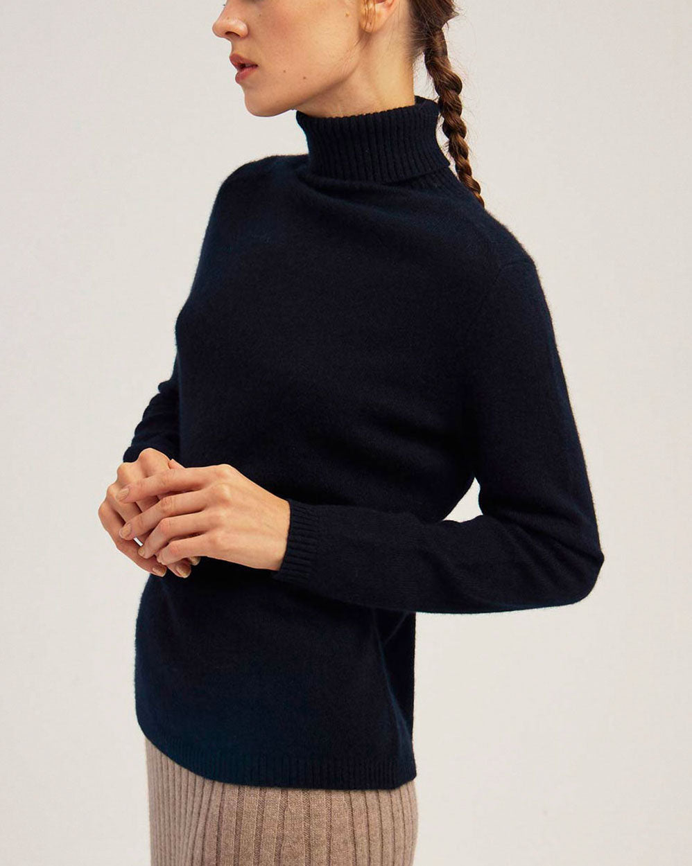 Cashmere Knitted Roll-Neck Sweater image 3
