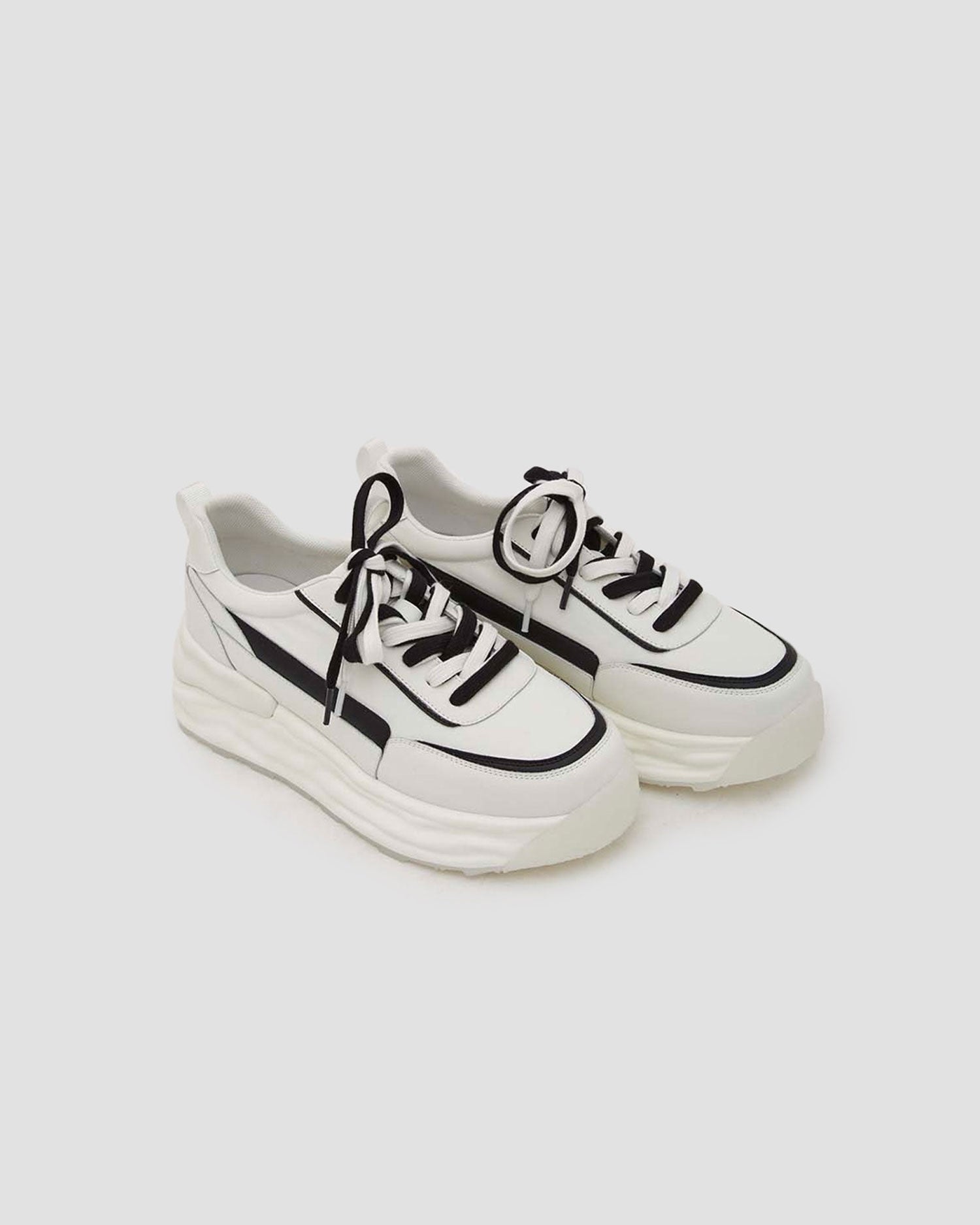 Two-Tone Platform Sneakers - Black, 10 image