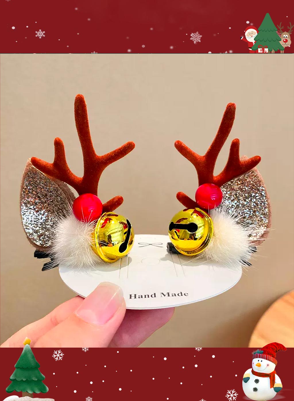 Special Christmas moose headdress - Yellow, OS image