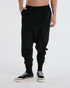 Stylish Cotton-Linen Baggy Pants - Black, 4XL image