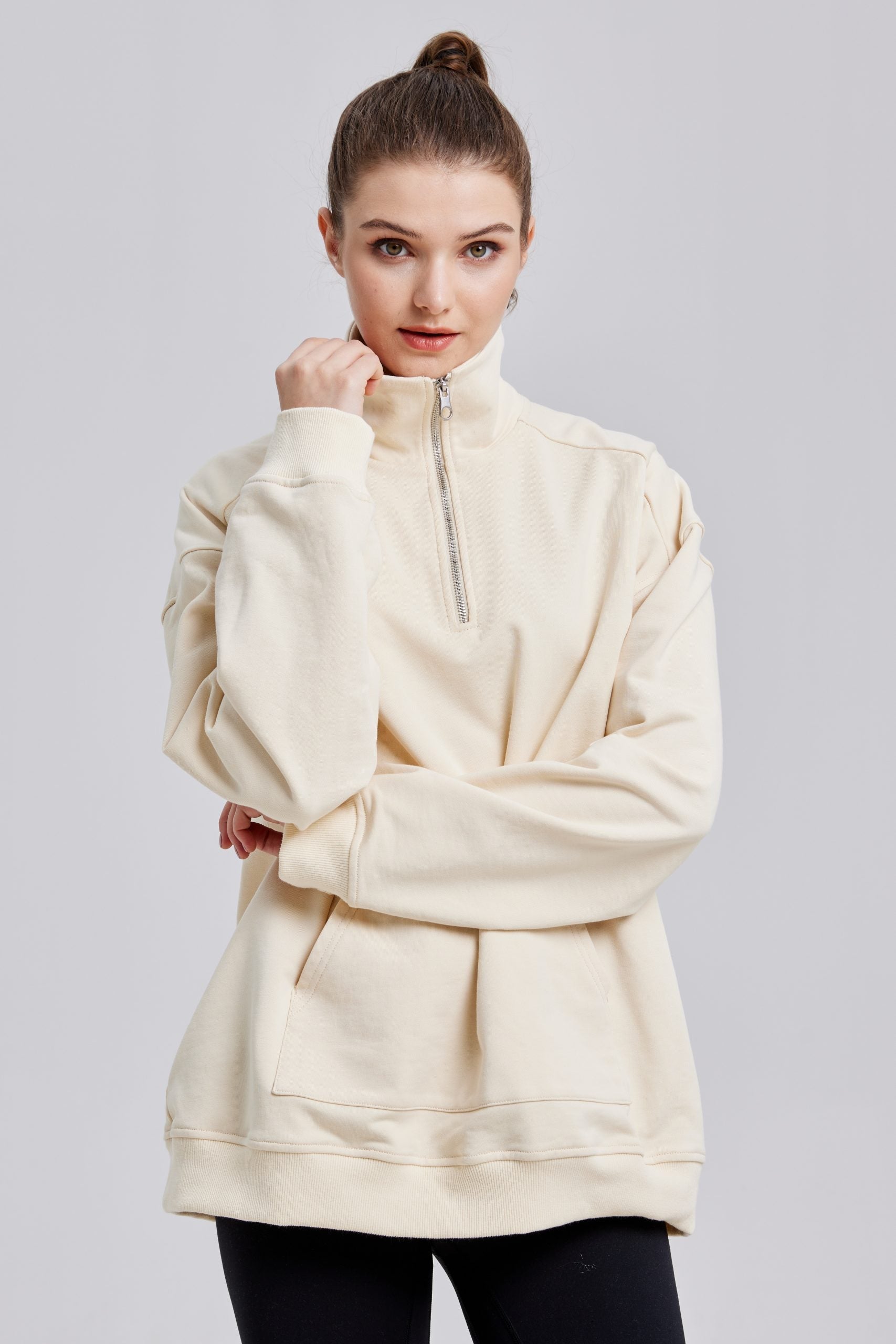 Half-Zipped Patch Pocket Sweatshirt image 3