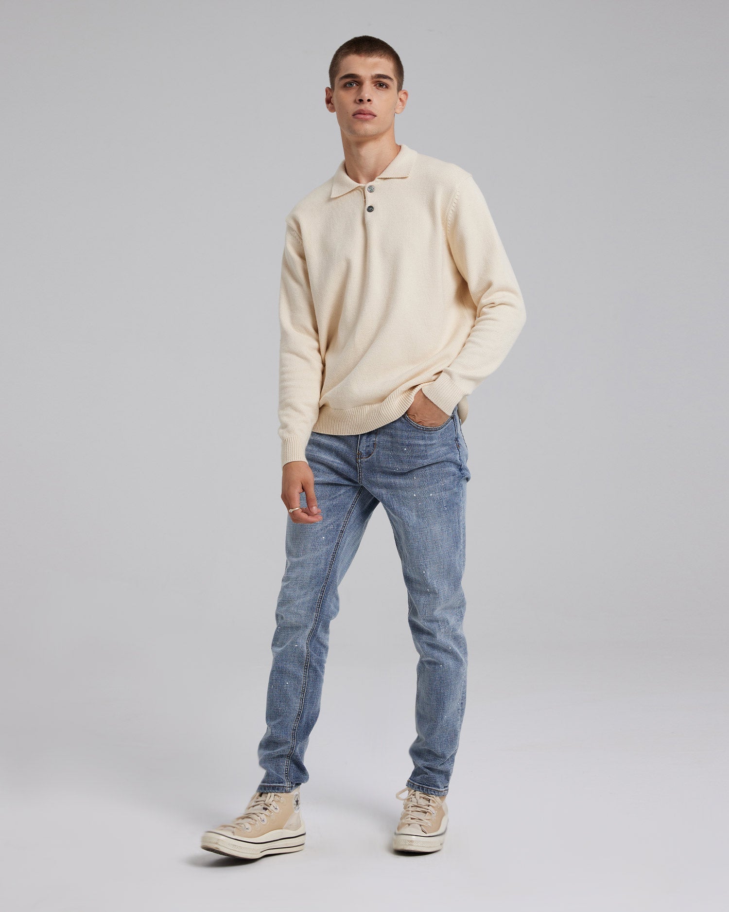 Wool-Cashmere Polo Sweater image 2