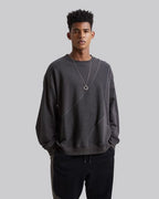 Textured &amp; Paneled Sweatshirt image 1