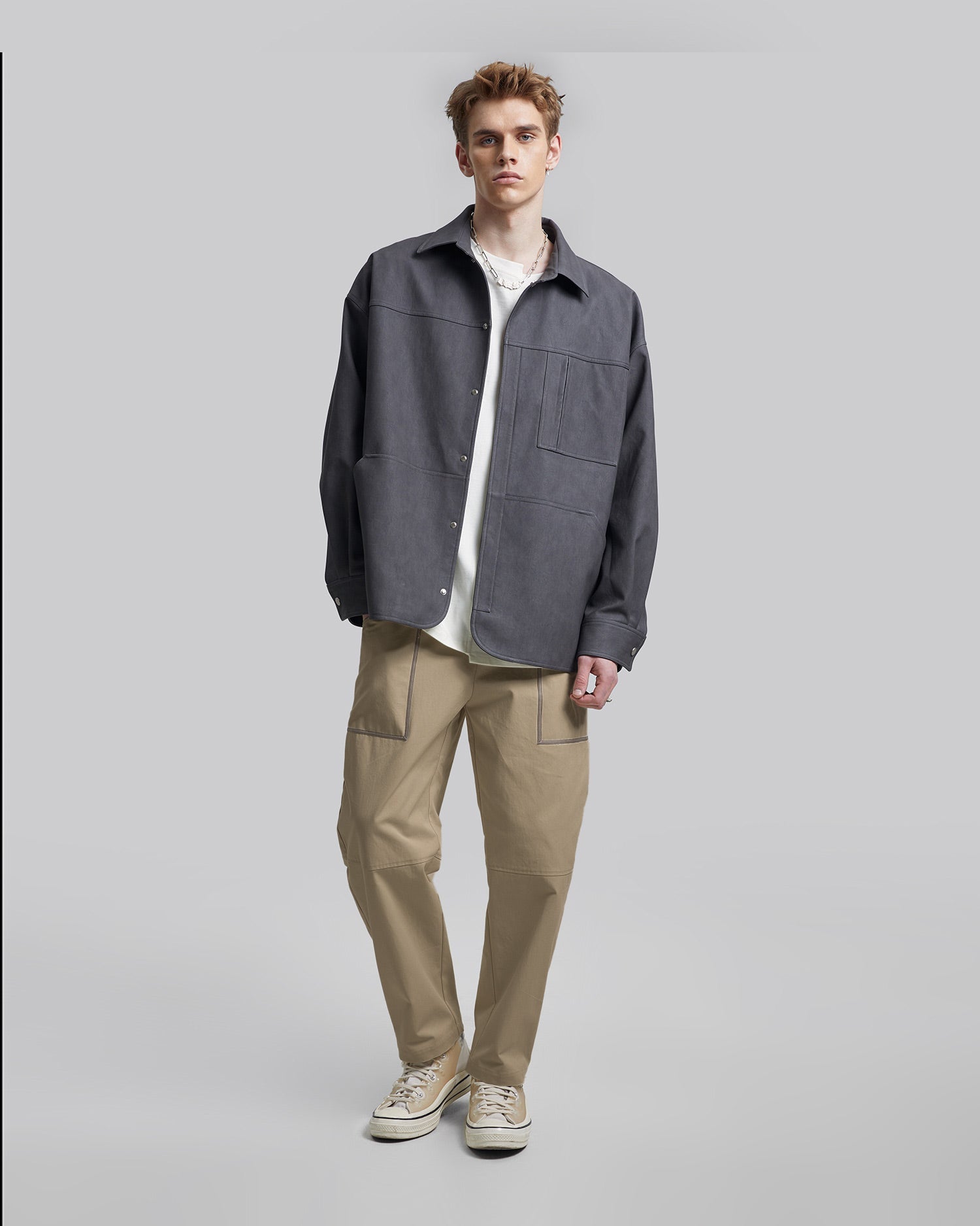 Patch Pocket Cropped Pants - Dark Khaki, S image