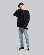 Cotton Ripped Sweatshirt - Black, L image