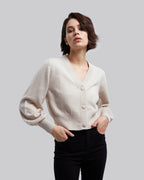 Beige Cropped Cardigan image 1