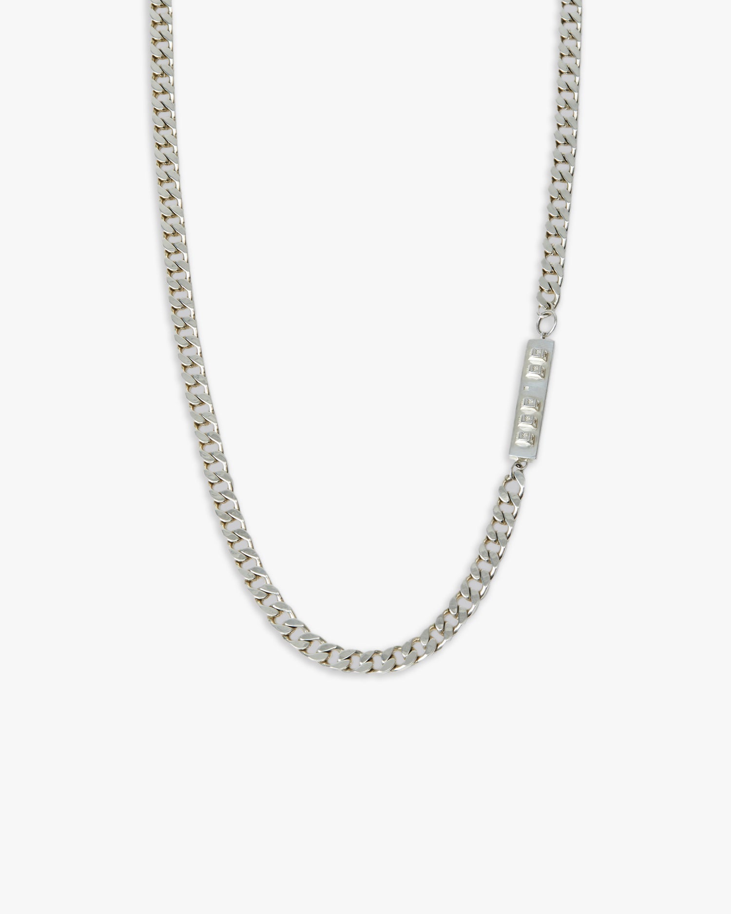 Silver Bold Curb Chain with Plate image 0