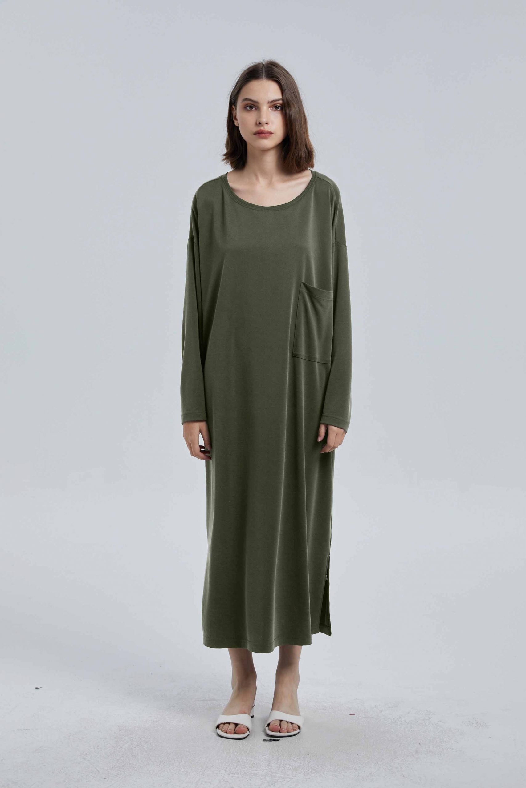 Modal T-Shirt  Dress - Pine, OS image