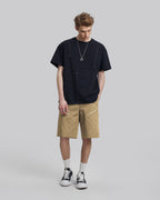 Diagonal Zipper Shorts - Khaki, S image