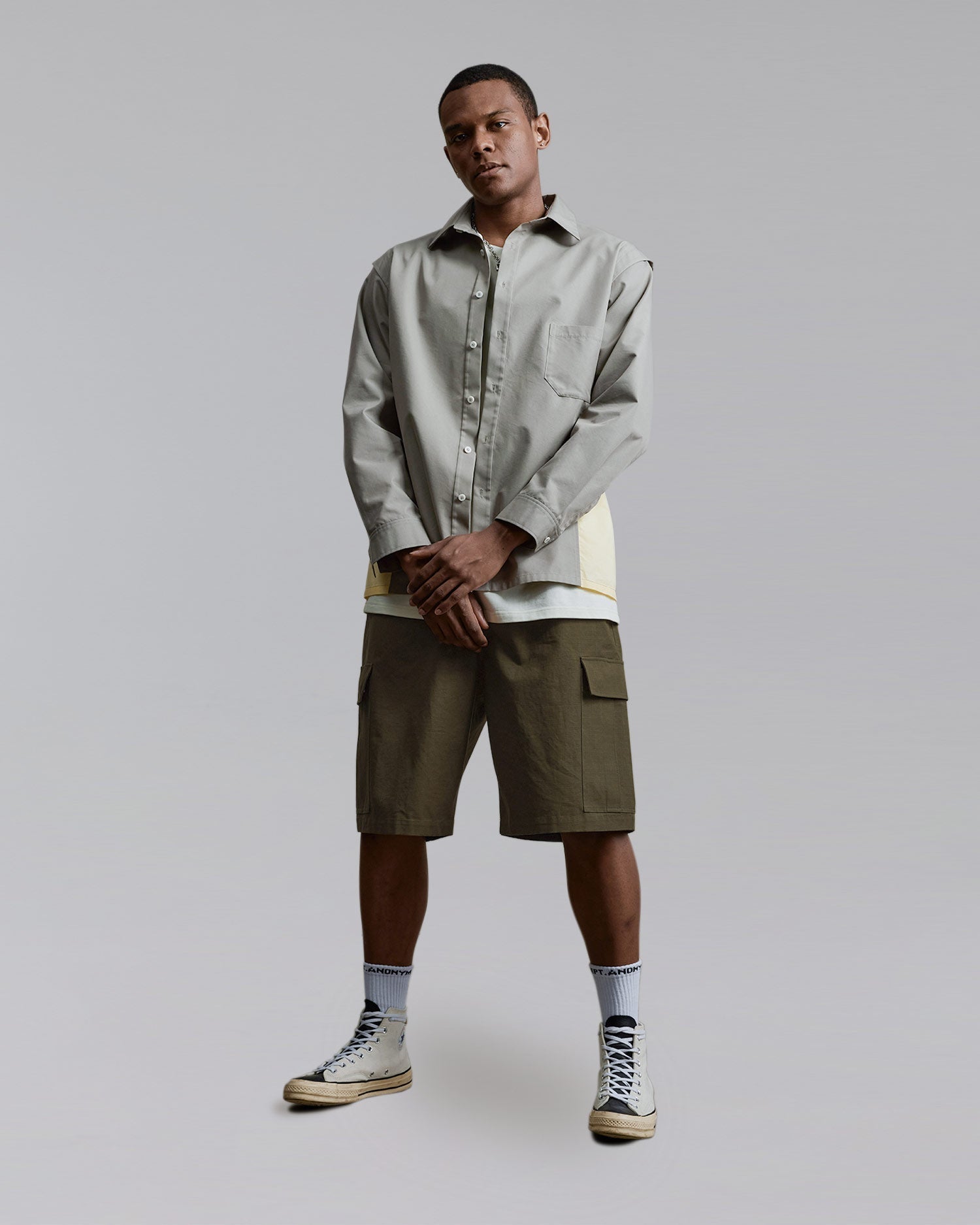 Tropical Cargo Shorts - Army Green, XL image