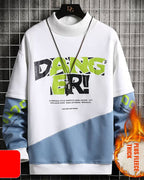 Wide Ribbed Crewneck Sweatshirt - White, L image