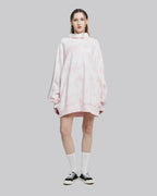Tie-Dye Balloon Sleeve Turtleneck Sweatshirt - Pink Baby, L image