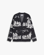 Buttoned Cardigan With Graphics - Black, S image