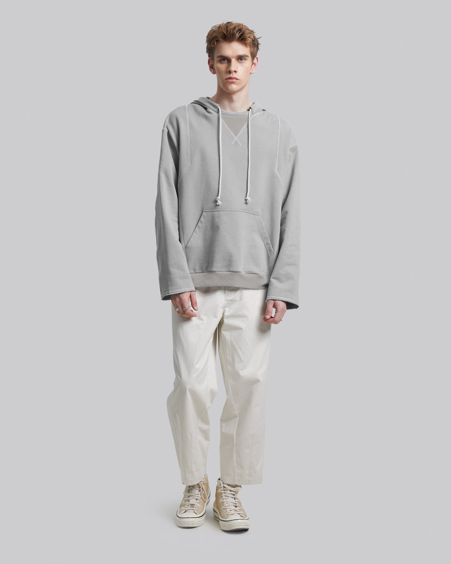 Geometric Detail Sweatshirt - Light Grey, L image