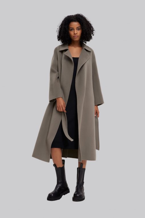 Wool Wrap Coat - Grey, XL image