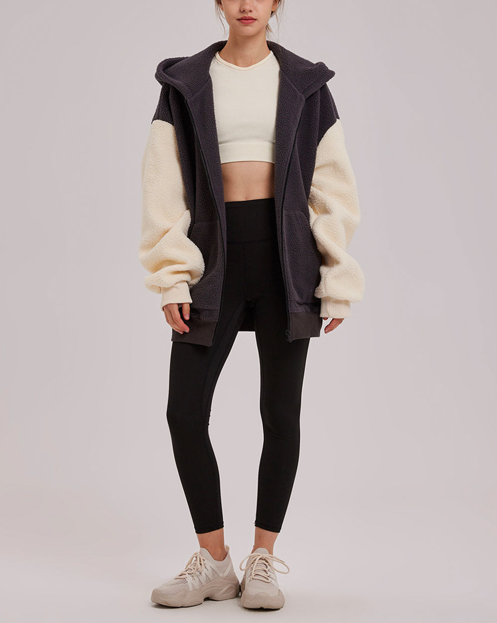 Hooded Terry Contrast Jacket - Blue Splice, XXL image
