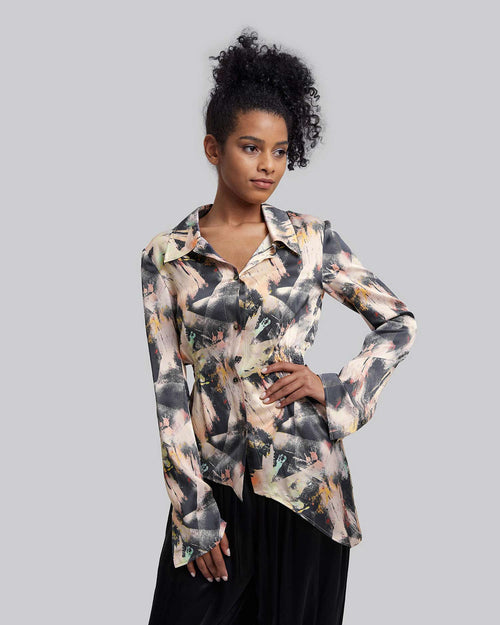 100% Silk Shirt with Prints image 1