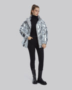 Duck Down Puffer Jacket - Silver, M image