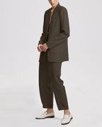 Linen Layered Blazer - Taupe, L image