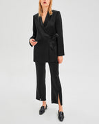 1 X Front Slit Wide-Leg Trousers - Black, S image