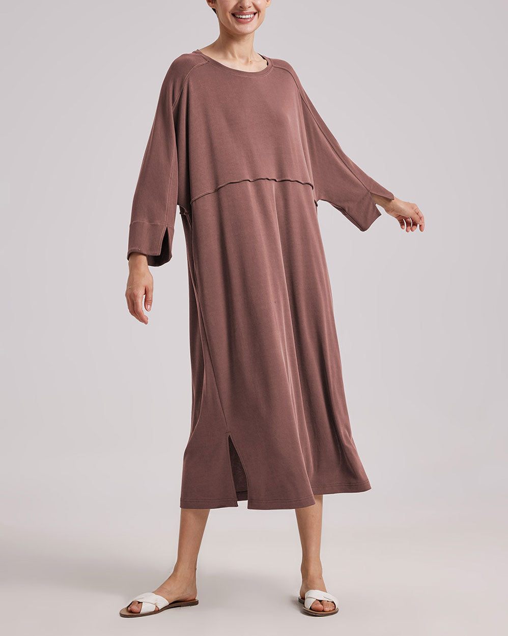 Modal  Split Midi Dress - Girl's Rose, S image