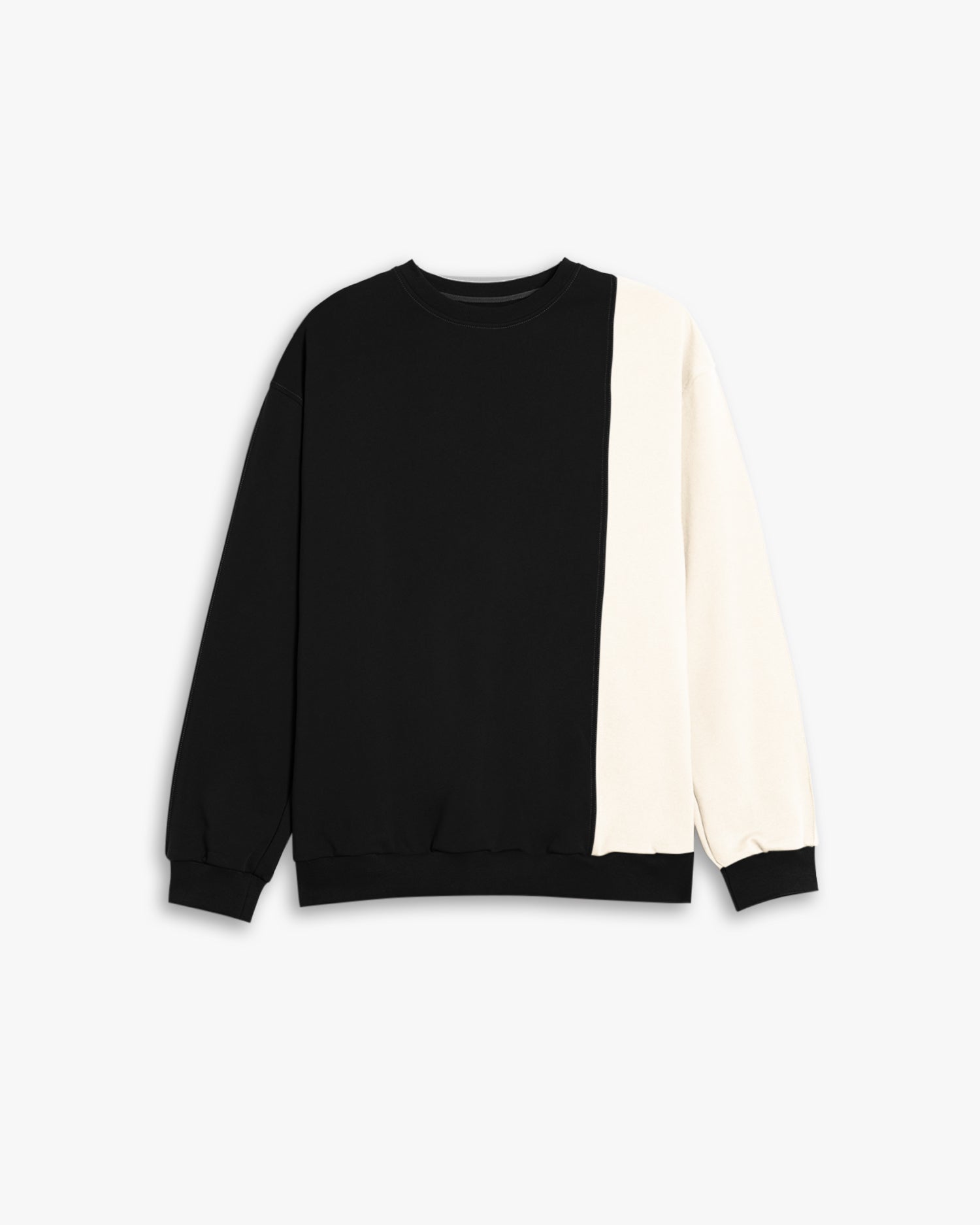 Half Paneled Two-Tone Sweatshirt - Black, M image