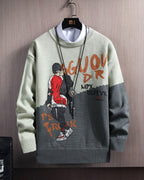 Printed Colorblock Knit Jumper - Sage, XXL image