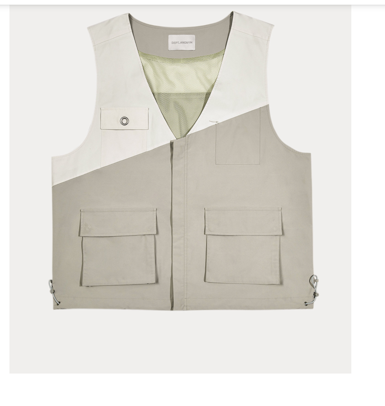 1 × Paneled Utility Vest - Greige, XL image